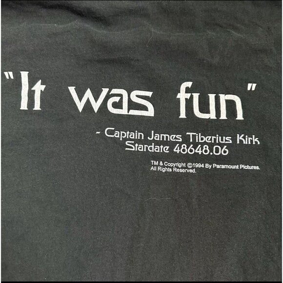 Vintage 1994 Star Trek Generations Promo T Shirt Size XL It Was Fun Captain Kirk - Picture 6 of 8